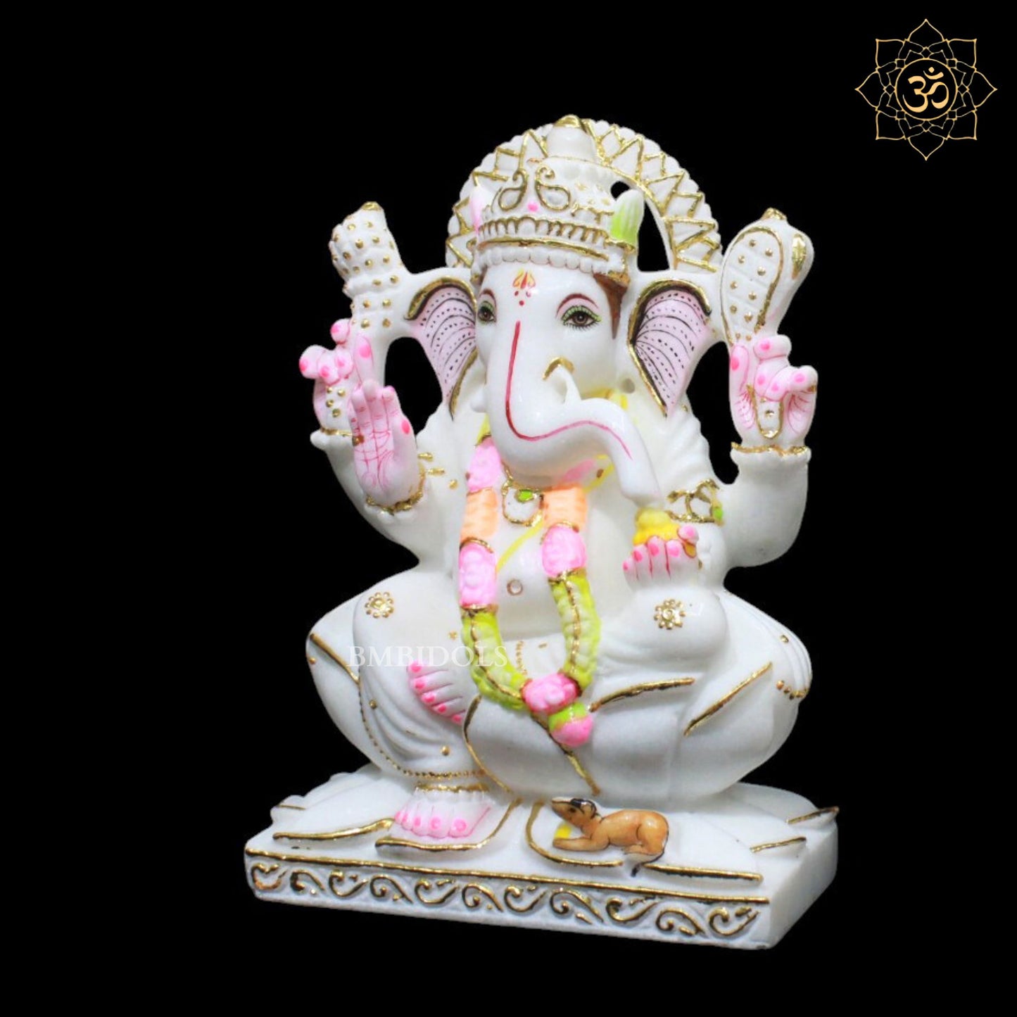 Ganesh Lakshmi Marble Murti for Homes and Temples in 9inches