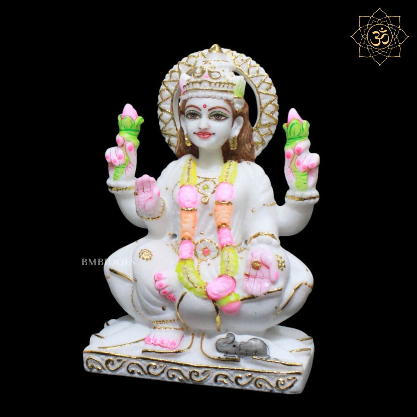 Ganesh Lakshmi Marble Murti for Homes and Temples in 9inches