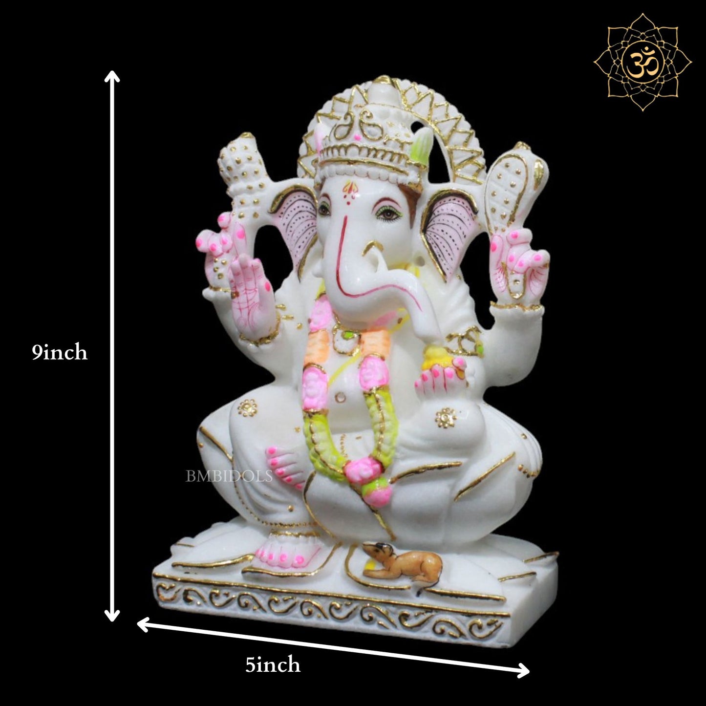 Ganesh Lakshmi Marble Murti for Homes and Temples in 9inches