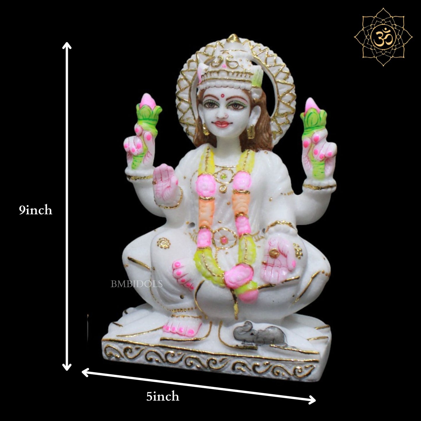 Ganesh Lakshmi Marble Murti for Homes and Temples in 9inches