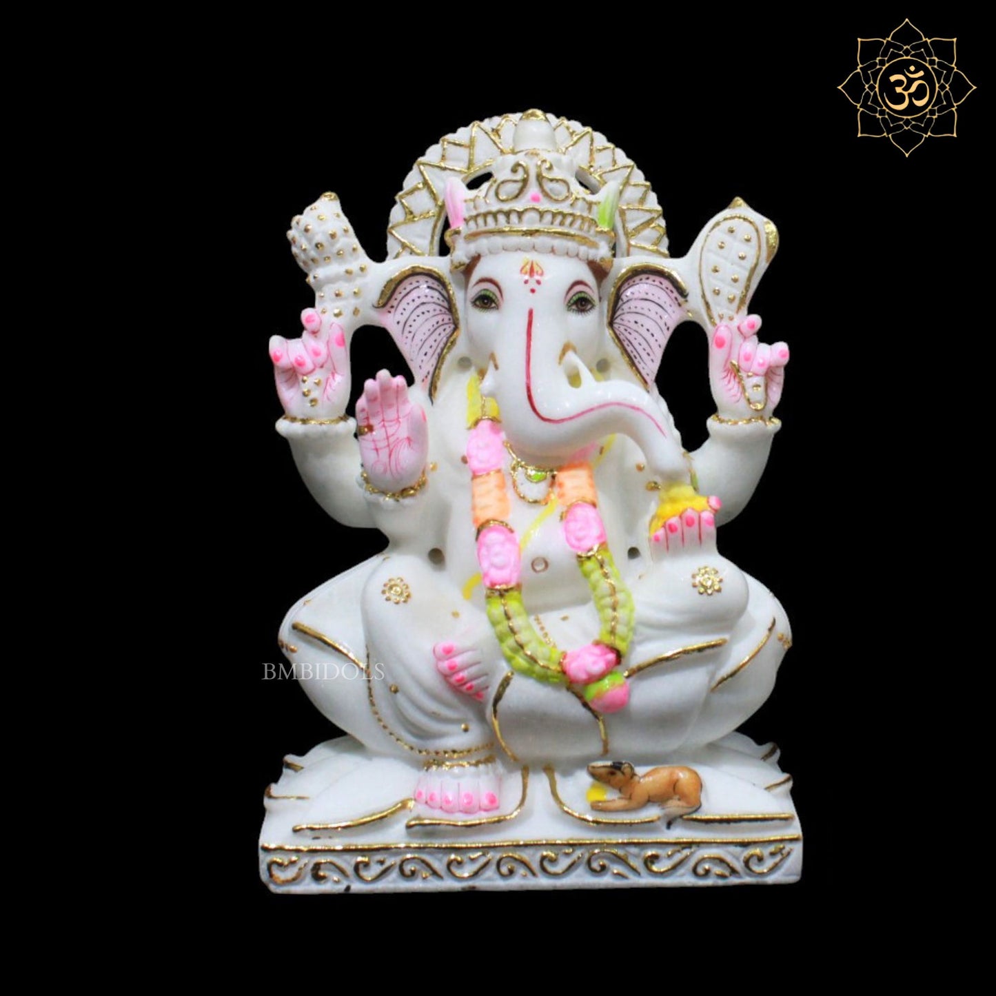 Ganesh Lakshmi Marble Murti for Homes and Temples in 9inches