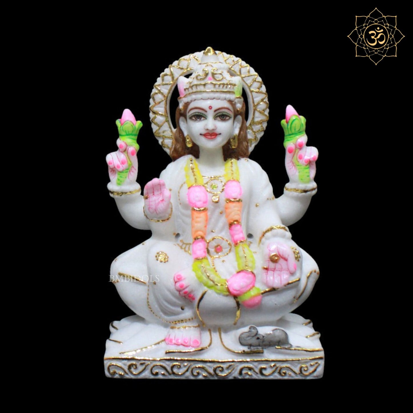 Ganesh Lakshmi Marble Murti for Homes and Temples in 9inches