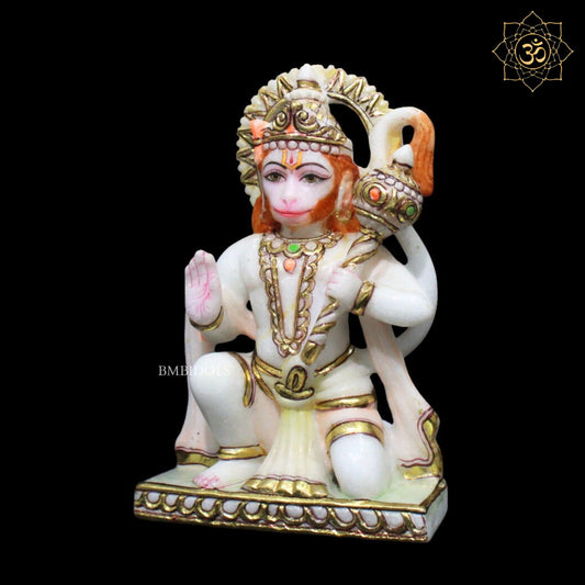 Ashirwad Marble Hanuman Murti for Homes and Temples in 8inches
