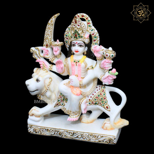 Marble Durga Mata Murti for Home Mandirs in 1feet