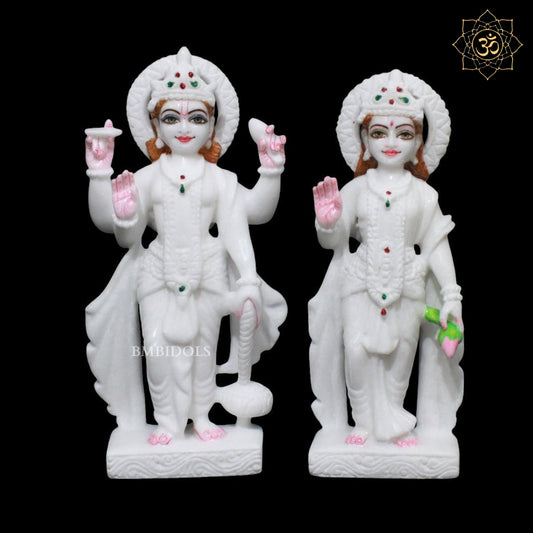 Lakshmi Narayan Marble Murti for Homes and Temples in 1feet