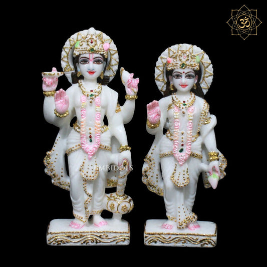Lakshmi Narayan Marble Murti for Homes and Temples in 9inches