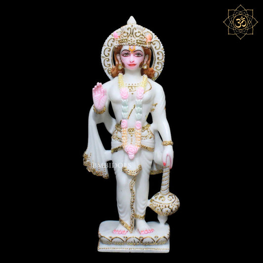 Ashirwad Marble Hanuman Murti in 15inch for Home and Temple