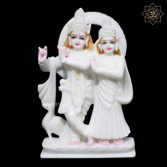 Jugal Radha Krishna Marble Murti in 12inches for Home Mandirs