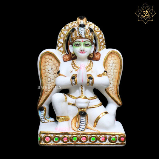 Garud Marble Statue for Homes and Temples in 9inches