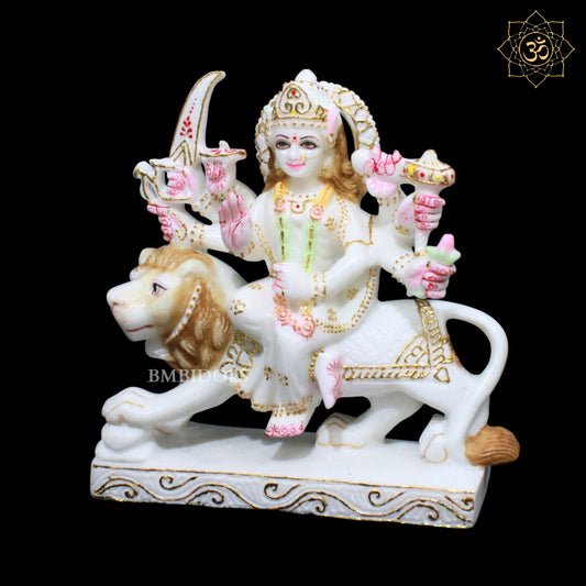 9inch Durga Mata Marble Murti for Homes and Temples in Makrana Marble