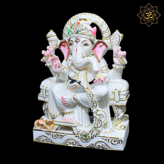Ganesh Marble Murti For Homes and Temples in 12inches