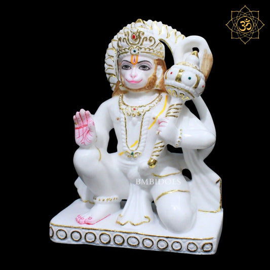 Hanuman Ashirwad in Makrana Marble in 12inch