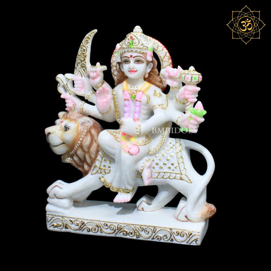 Durga Marble Statue in Makrana Marble in 12inches