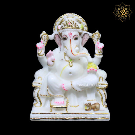 Small Ganesh Marble Murti for Homes and Temples in 7inches