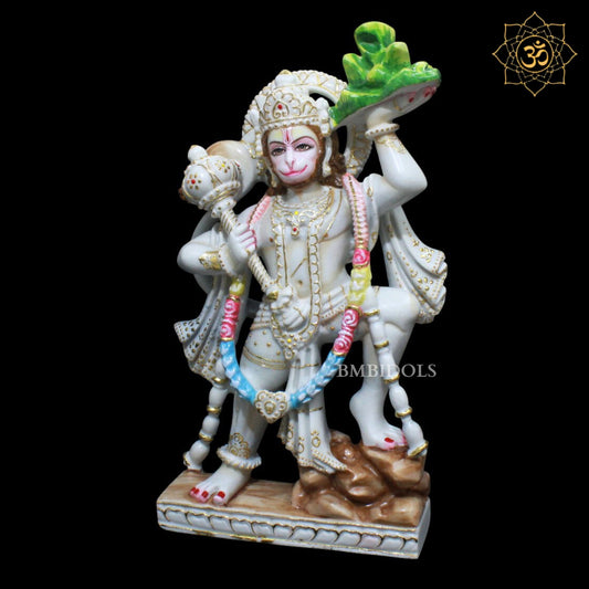 Marble Veer Hanuman Statue in 1.5feet