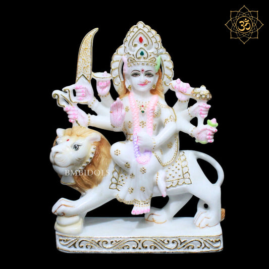 Durga Mata Marble Statue for Homes and Temples in 1feet