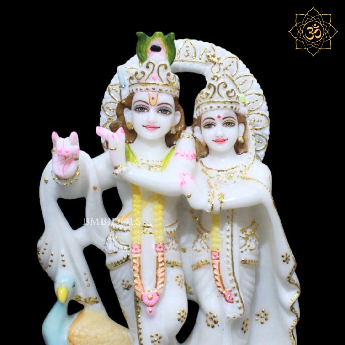 Jugal Radha Krishna Marble Murti for Home Mandirs 12inches