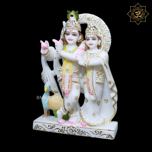 Jugal Radha Krishna Marble Murti for Home Mandirs 12inches