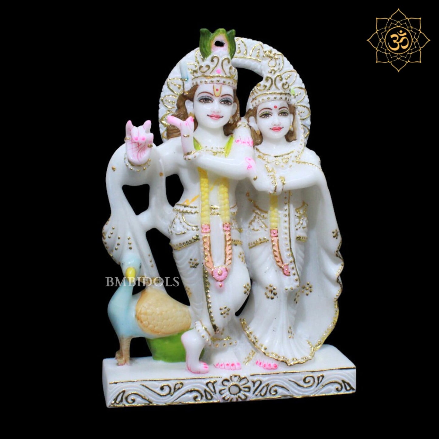 Jugal Radha Krishna Marble Murti for Home Mandirs 12inches