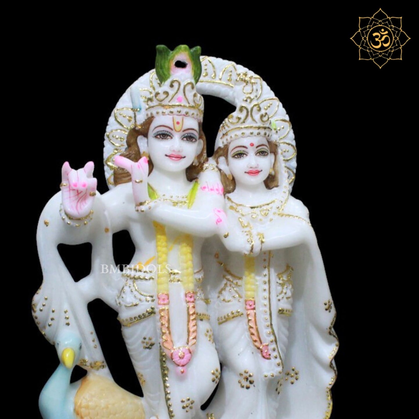 Jugal Radha Krishna Marble Murti for Home Mandirs 12inches