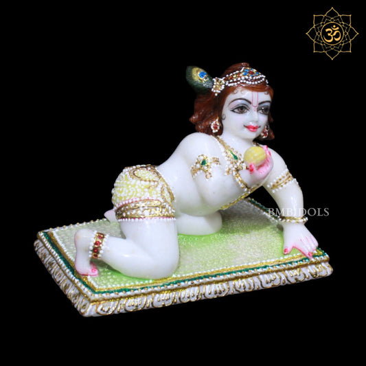 Laddu Gopal Marble Murti for Home Mandirs in 5inches