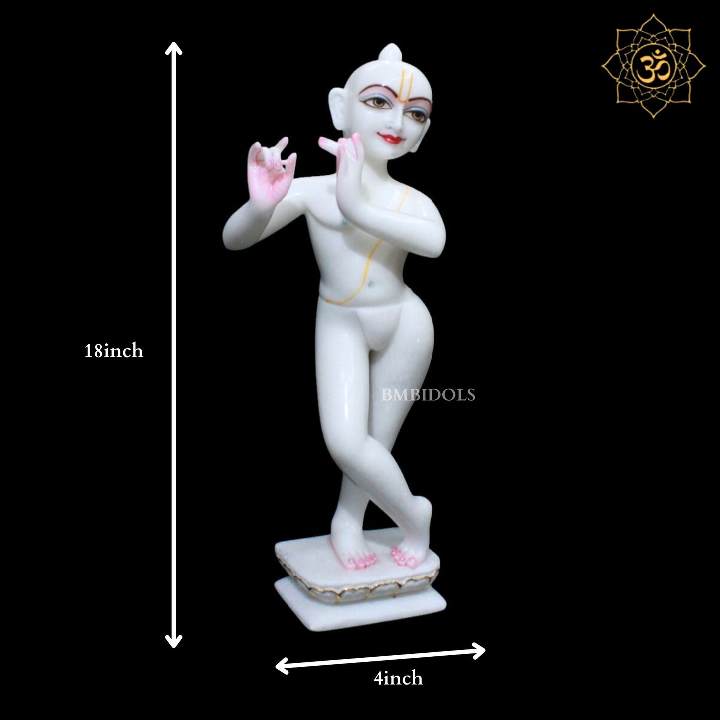 Iskcon Radha Krishna Marble Murti for Homes & Temples in 1.5feet
