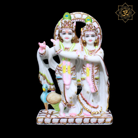 Jugal Marble Radha Krishna Murti for Homes and Temples in 12inches
