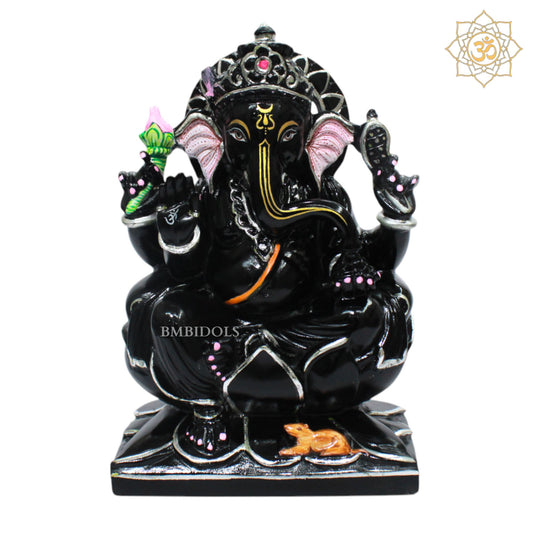 Black Stone Ganesha Statue for Homes and Temples in 1ft(12inch)