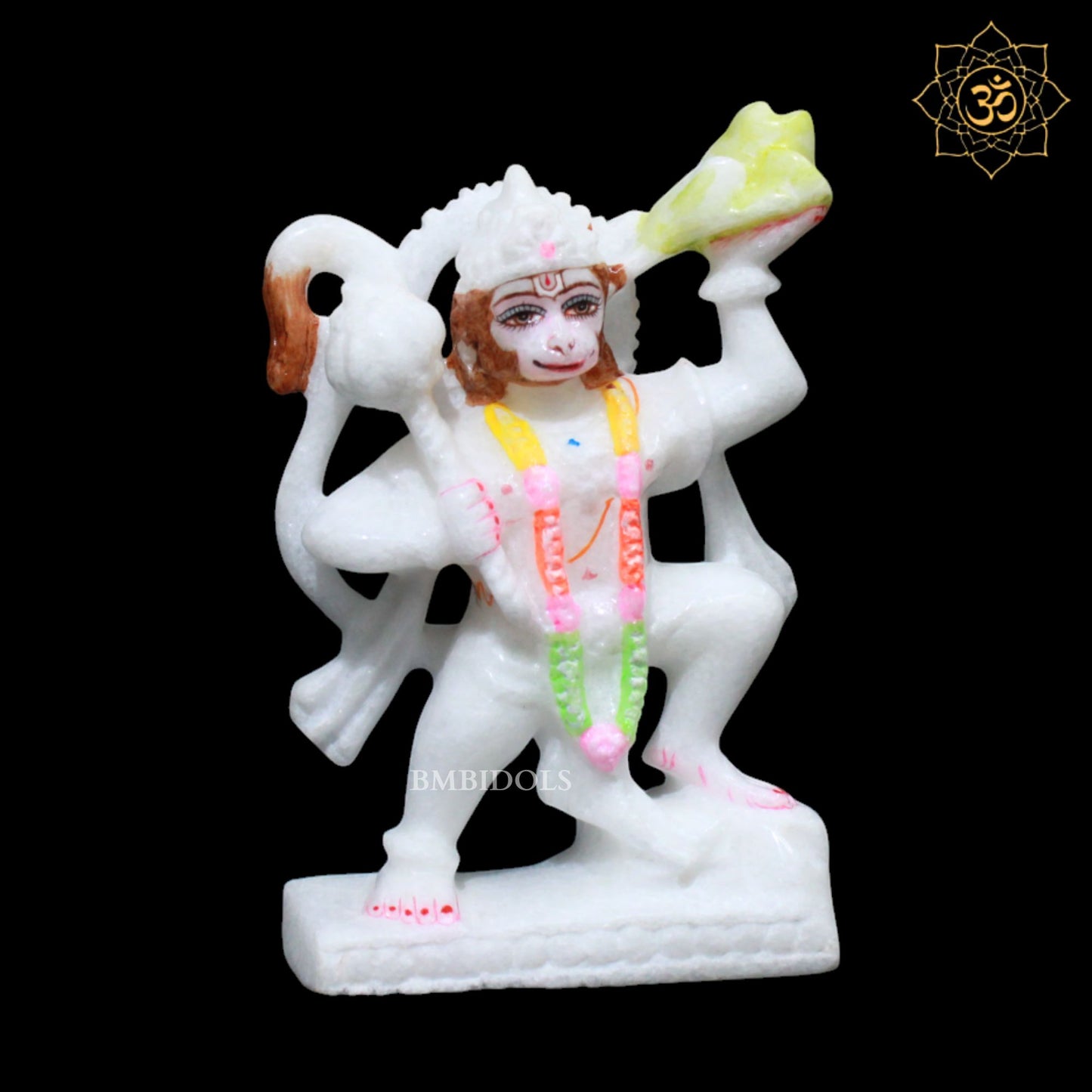 5inch Veer Hanuman Ji Marble Statue for Home Mandirs