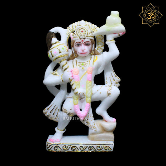 Veer Hanuman Marble Murti in 12inches for Homes and Temples