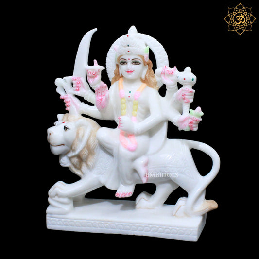 1feet Marble Durga maa Murti for Ghar Mandirs and Temples