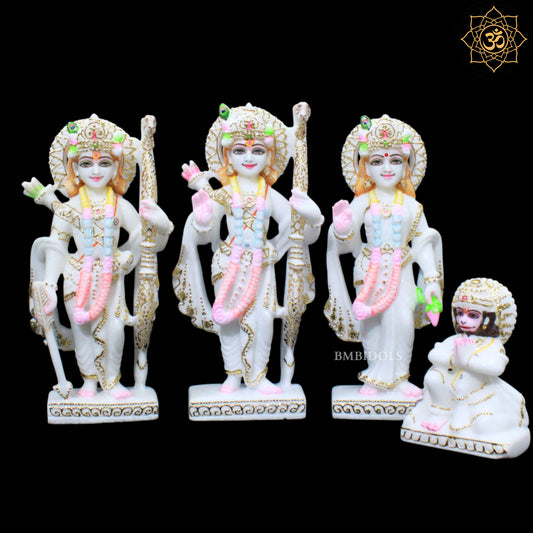Ram Darbar Marble Murti for Homes and Temples in 12inches in Makrana Marble