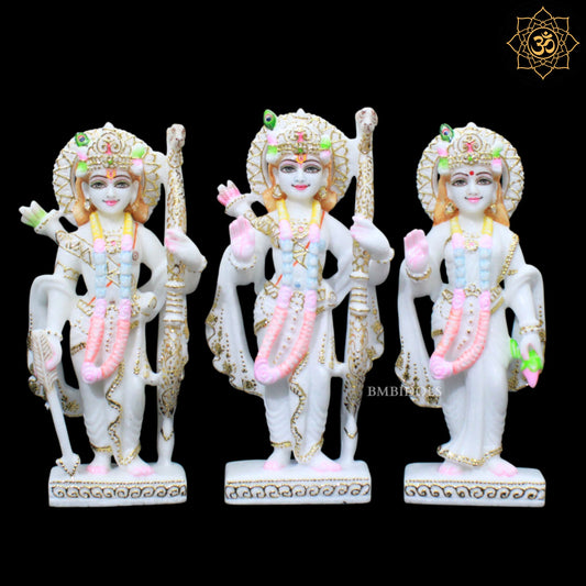 Ram Darbar Marble Murti for Homes and Temples in 12inches in Makrana Marble