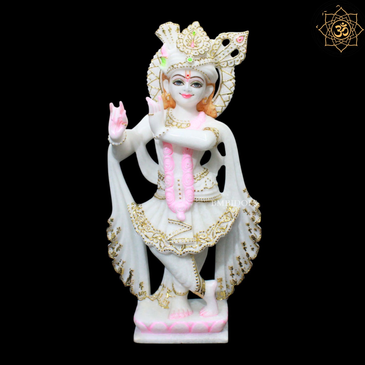 15inch Radha Krishna Marble Idol for Ghar Mandirs in Makrana Marble