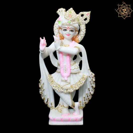 15inch Radha Krishna Marble Idol for Ghar Mandirs in Makrana Marble