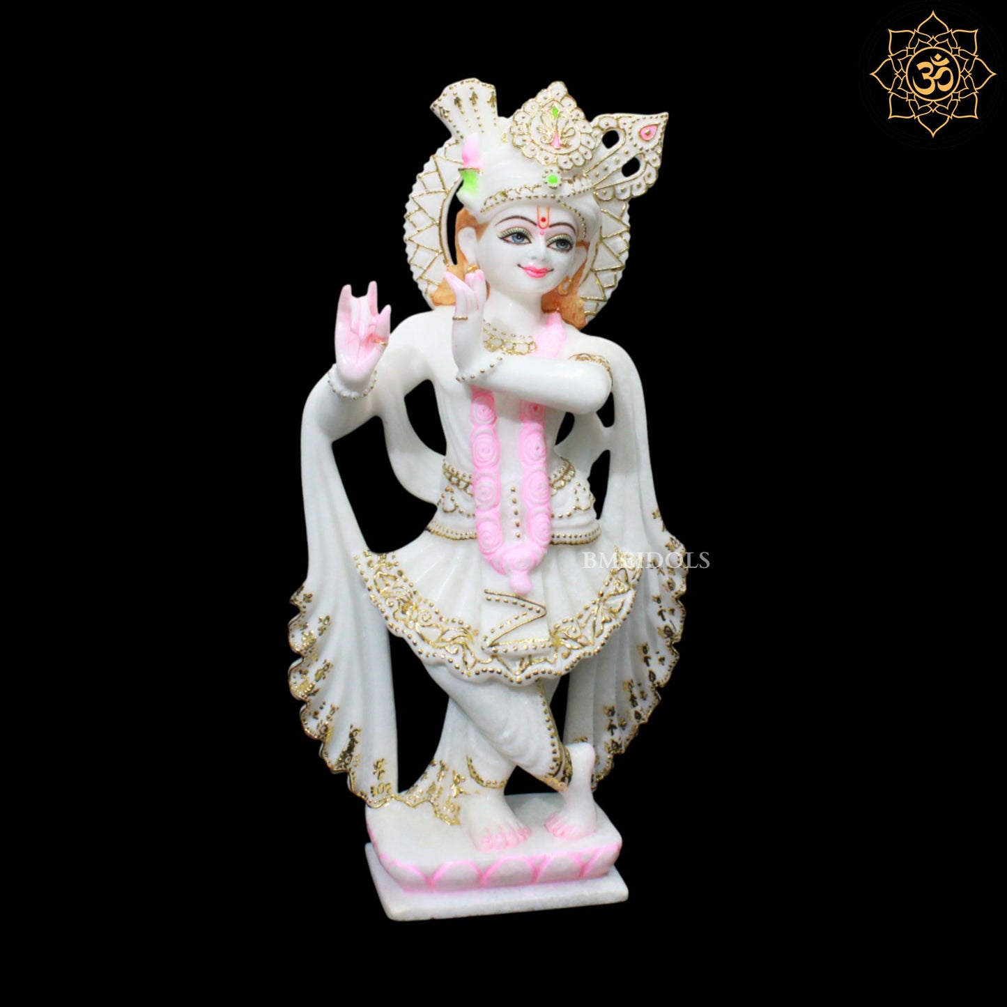 15inch Radha Krishna Marble Idol for Ghar Mandirs in Makrana Marble
