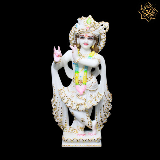 Marble Radha Krishna Bhagwan Murti in 12inches in Makrana Marble