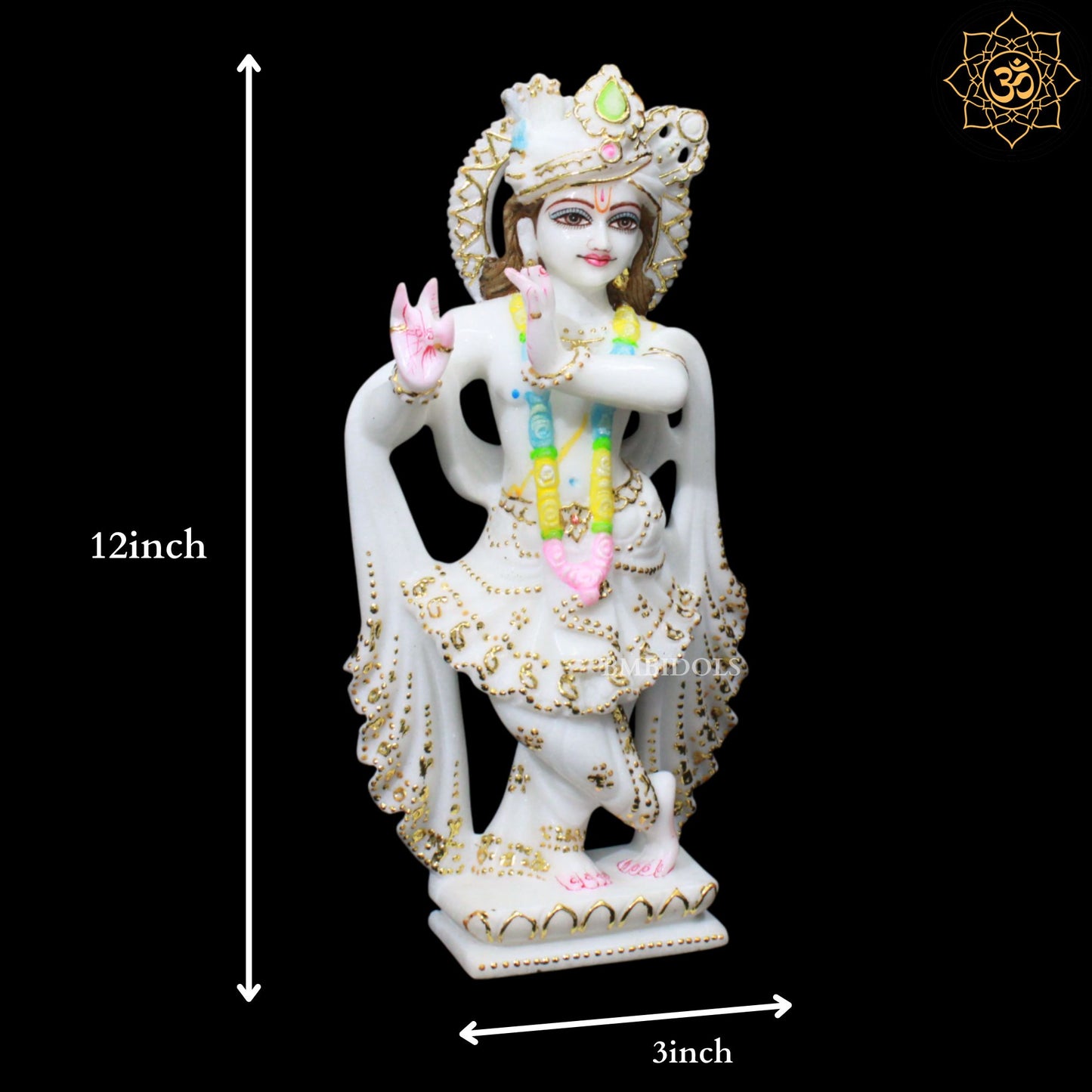 Marble Radha Krishna Bhagwan Murti in 12inches in Makrana Marble