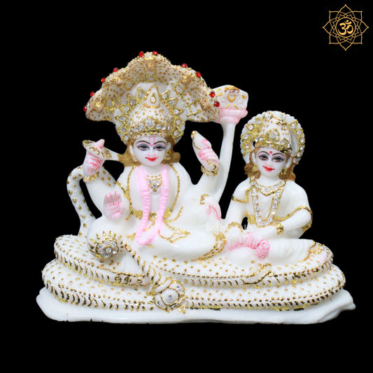 Lakshmi Narayan Marble Statue for Ghar mandirs in 7inch