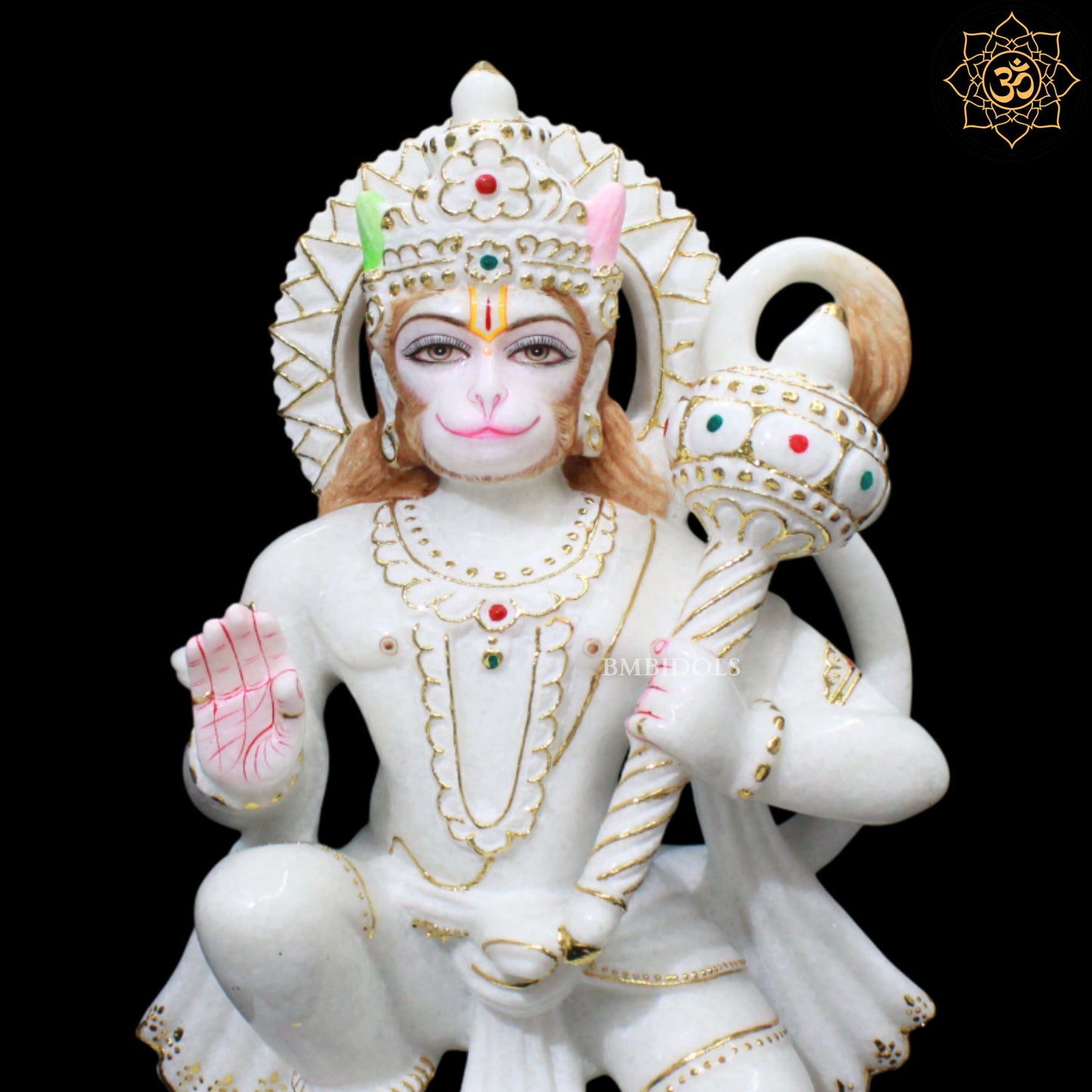 Ashirwad Hanuman Marble Murti for Homes and Temples in 15inches
