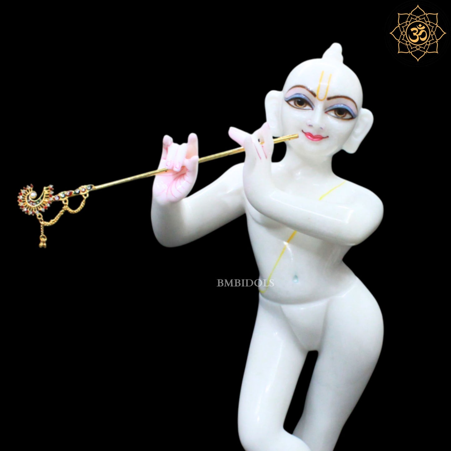 Marble Iskcon Radha Krishna Marble Idol in White Makrana Marble