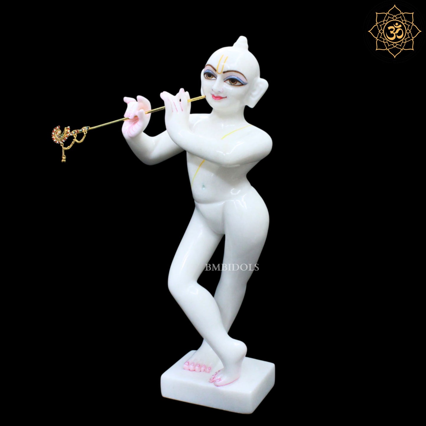 Marble Iskcon Radha Krishna Marble Idol in White Makrana Marble