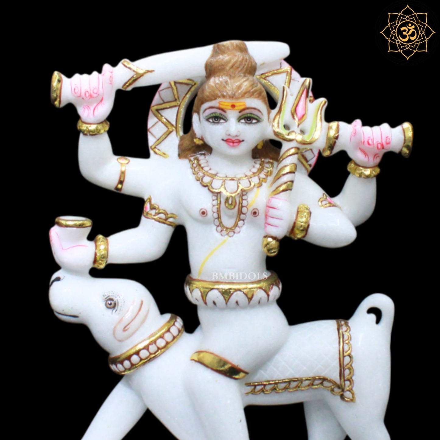 Kal Bhairav Baba Marble Statue for Homes and Temples in 1feet