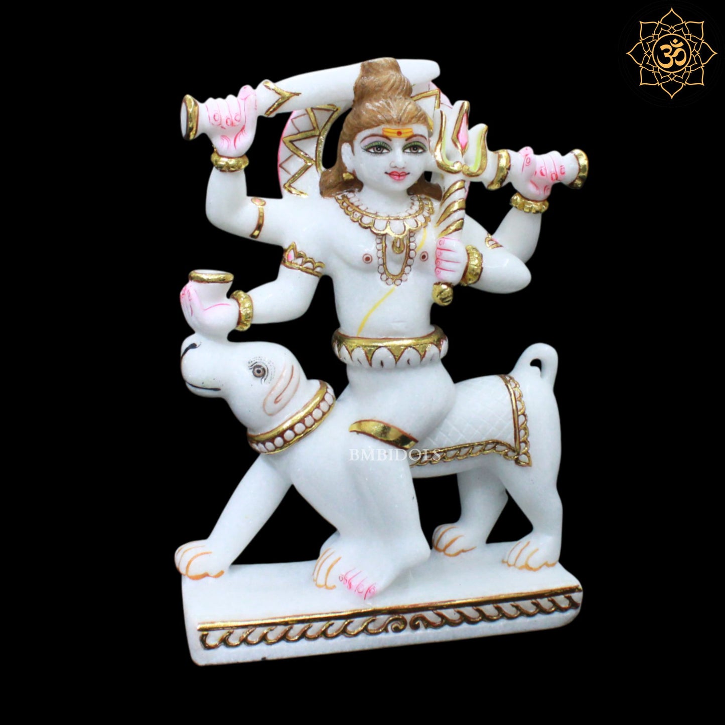 Kal Bhairav Baba Marble Statue for Homes and Temples in 1feet