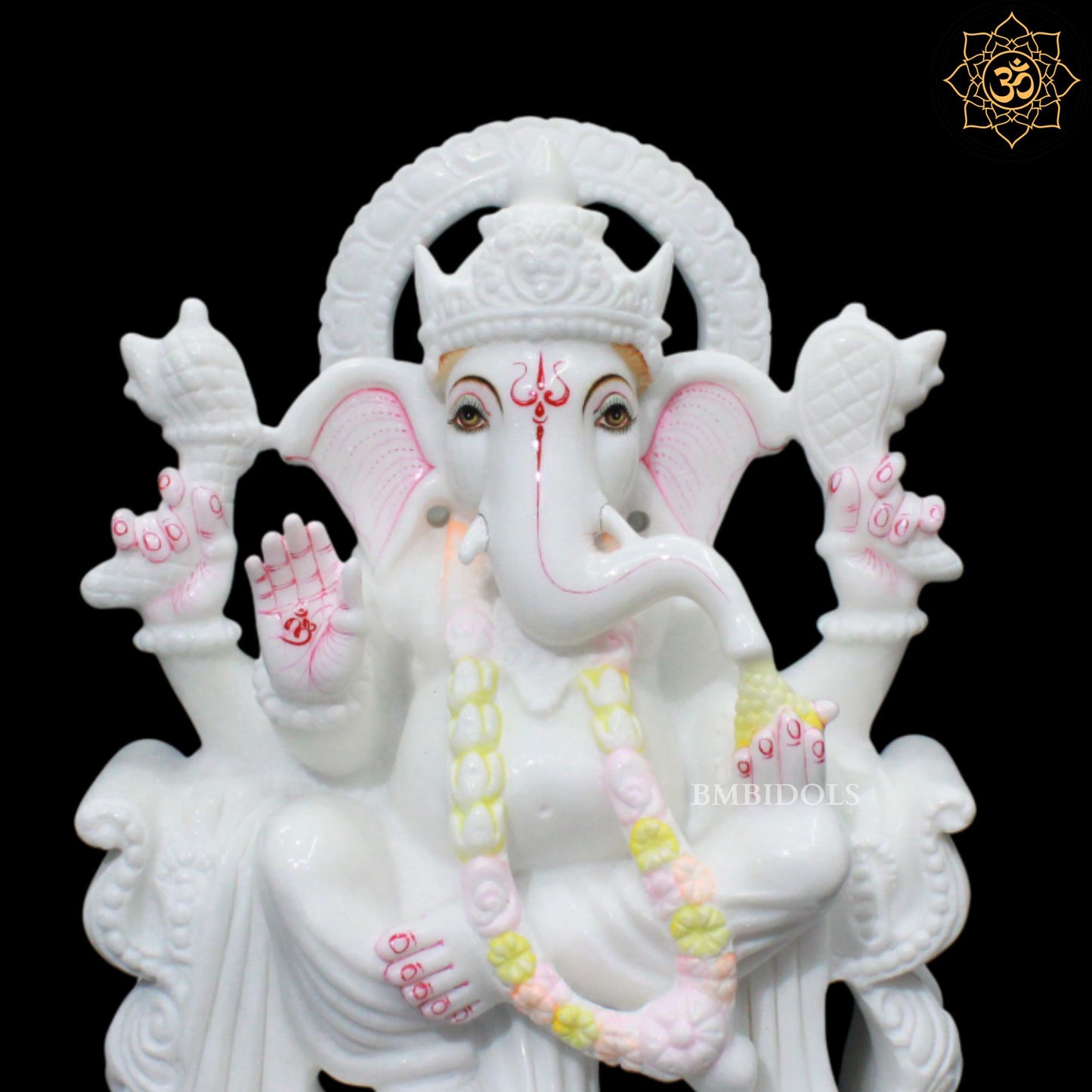15inch Marble Ganesh Murti for Homes and Temples in Makrana Marble