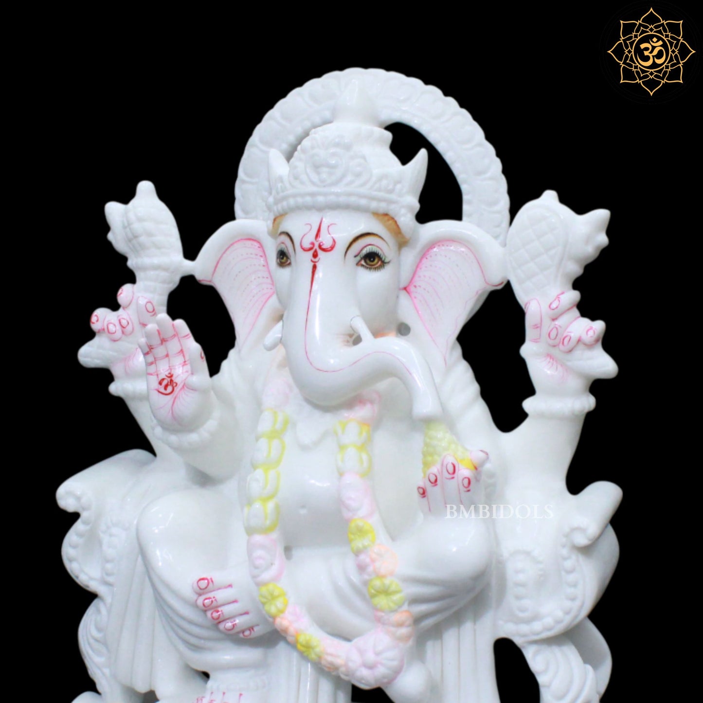 15inch Marble Ganesh Murti for Homes and Temples in Makrana Marble
