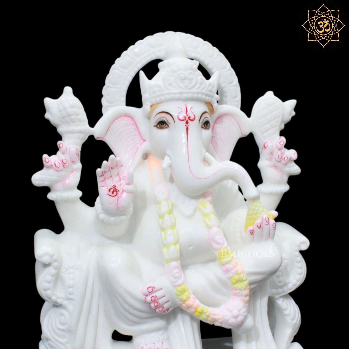 15inch Marble Ganesh Murti for Homes and Temples in Makrana Marble