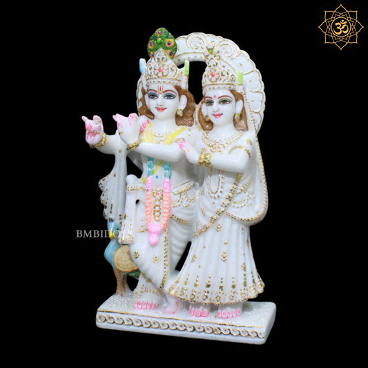 12inches Marble Radha Krishna Jugal Murti for Ghar Mandirs