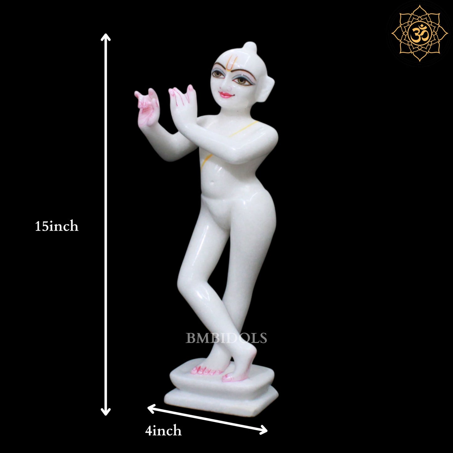 15inch Iskcon Radha Krishna Marble Murti in Makrana Marble