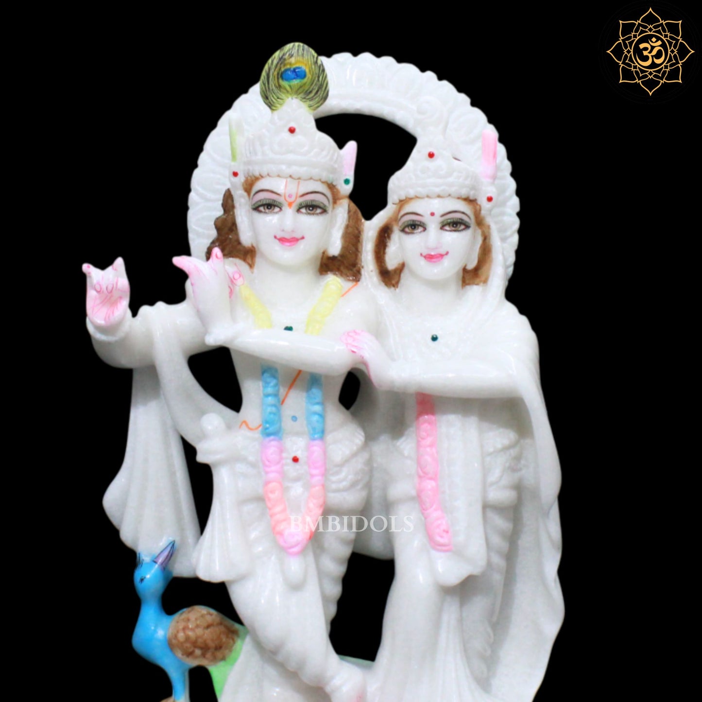 Jugal Radha Krishna Marble Statue for Ghar Mandirs in 1feet
